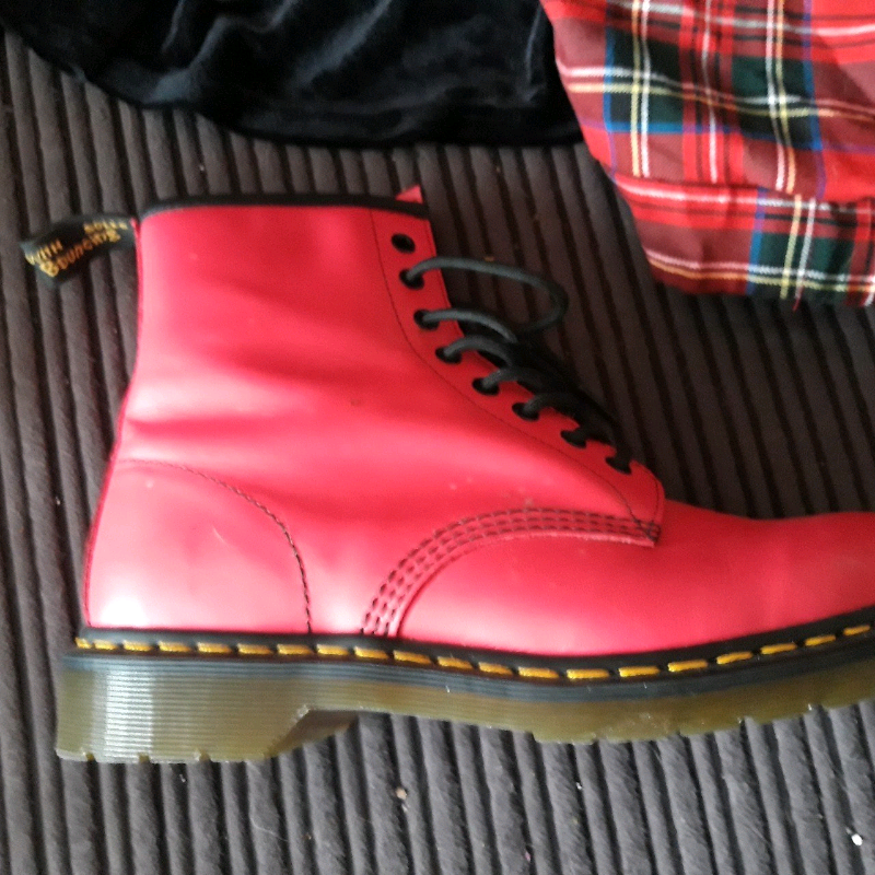 neon pink doc martens